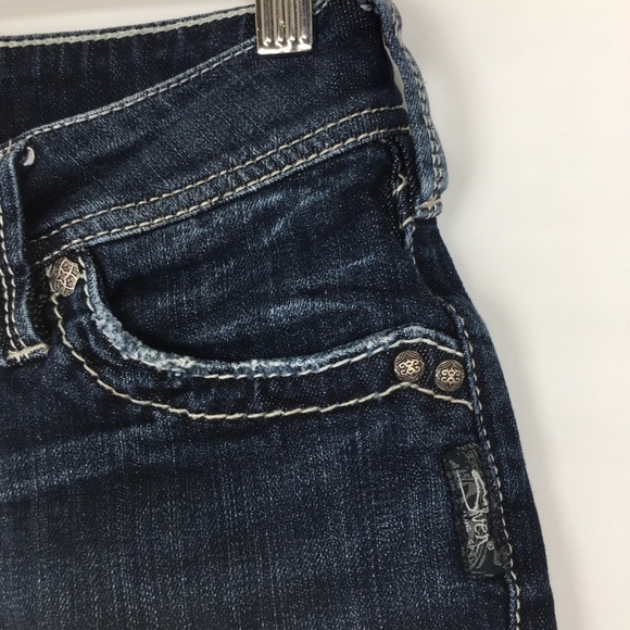 Silver Jeans Suki Mid Shorts Dark Wash Casual Western Denim Shorts Women’s Sz 27 - Picture 4 of 12